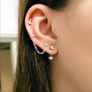 3/$30 3PCS MOON & STARS EARRINGS STUD